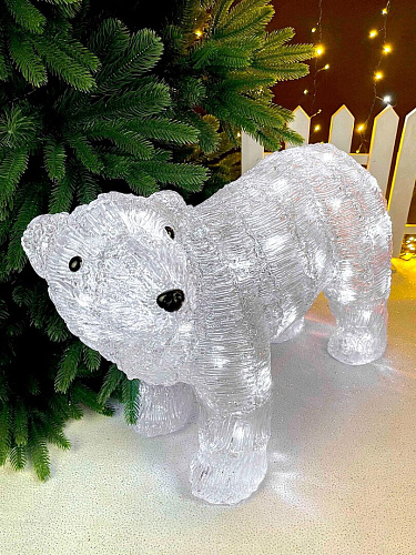 													Светодиодная фигура Медведь белый 45х60 см акрил Р-475 фото 3